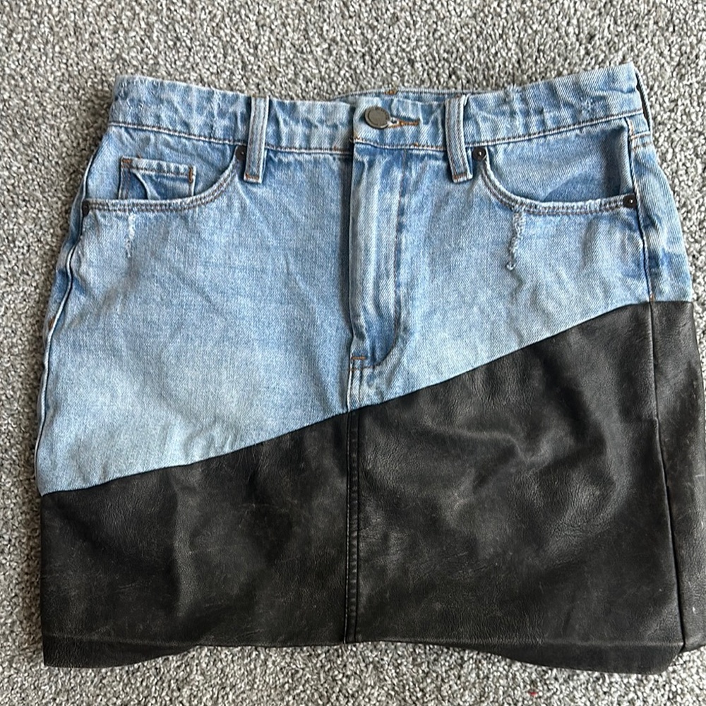 Denim and Black Skirt